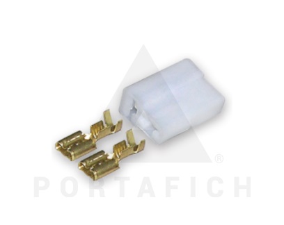 1505 - FICHA 2 VIAS EN T MACHO CON TERMINAL PARA ARMAR